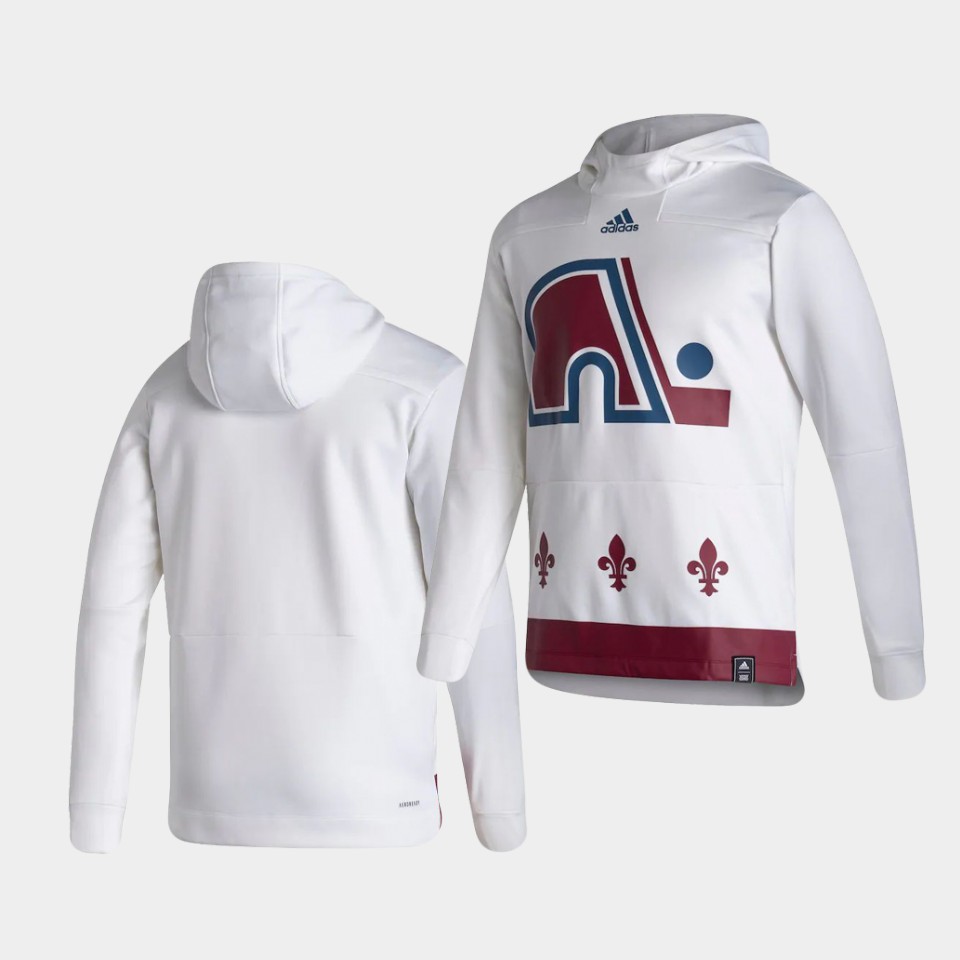 Men Colorado Avalanche Blank White NHL 2021 Adidas Pullover Hoodie Jersey->carolina hurricanes->NHL Jersey